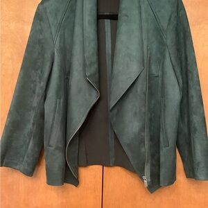 Philosophy Green Blazer Suede Waterfall Design